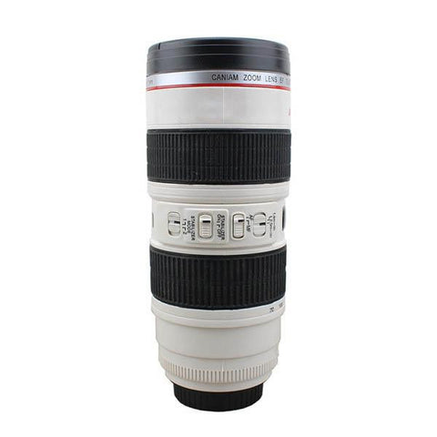 Tall SLR Camera Zoom Lens Coffee Mug, Stainless Steel Travel with Leak-Proof Lid