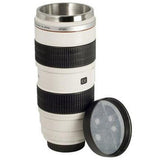 Tall SLR Camera Zoom Lens Coffee Mug, Stainless Steel Travel with Leak-Proof Lid