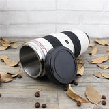 Tall SLR Camera Zoom Lens Coffee Mug, Stainless Steel Travel with Leak-Proof Lid